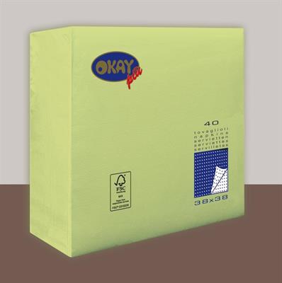 TOVAGLIOLI 38X38 2V PUNTA/PUNTA VERDE MELA 40PZ