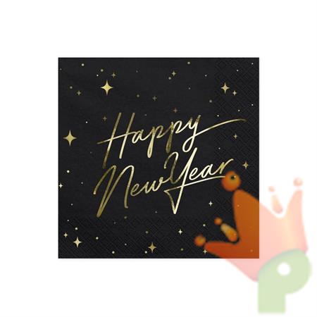TOVAGLIOLI 33X33 HAPPY NEW YEAR NERO 20PZ