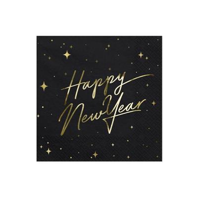 TOVAGLIOLI 33X33 HAPPY NEW YEAR NERO 20PZ
