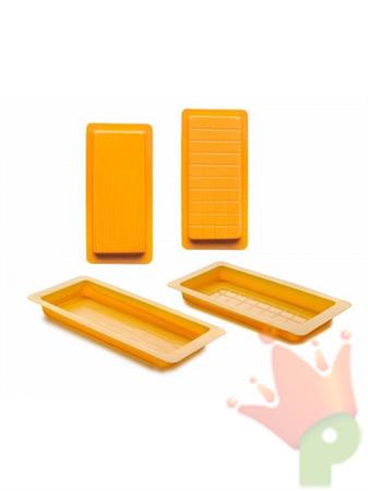 SET 2 STAMPI IN SILICONE PER TORRONE EFFETTO LEGNO + QUADRATI