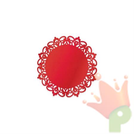 SOTTOBICCHIERI ROYAL 9CM ROSSO METAL 8PZ