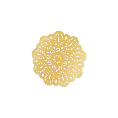 SOTTOBICCHIERI ELEGANT 9CM ORO METAL 8PZ