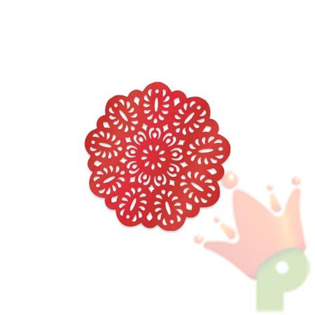 SOTTOBICCHIERI ELEGANT 9CM ROSSO METAL 8PZ