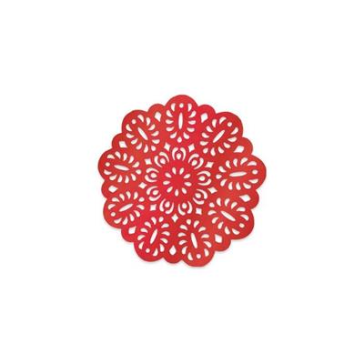 SOTTOBICCHIERI ELEGANT 9CM ROSSO METAL 8PZ