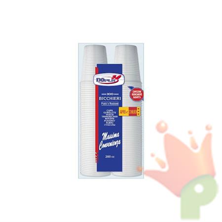 BICCHIERI 200ML BIANCO 100PZ