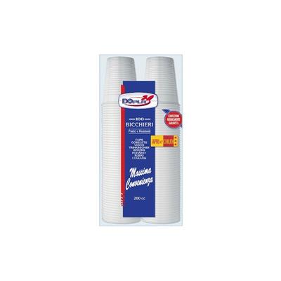 BICCHIERI 200ML BIANCO 100PZ