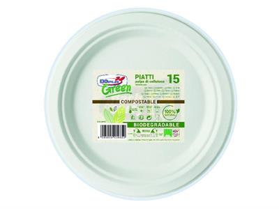PIATTO FRUTTA IN POLPA 17 CM BIANCO 15 PZ