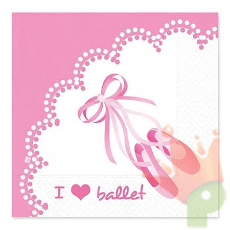 TOVAGLIOLI 33X33CM I LOVE BALLET 20PZ