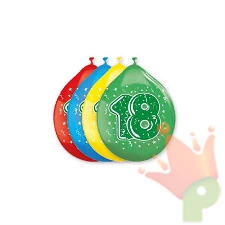 PALLONCINI 10INCH - 26CM 18 ANNI MULTICOLOR 20PZ