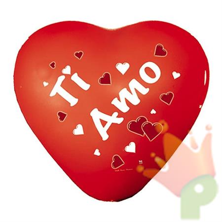 PALLONCINI 10INCH - 26CM CUORE TI AMO 12PZ