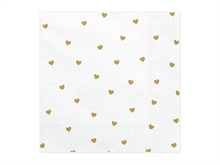 TOVAGLIOLI 33X33 BIANCO CON CUORI ORO 20PZ
