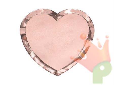 PIATTI 21X19CM CUORE ORO ROSA 6PZ