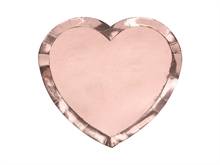 PIATTI 21X19CM CUORE ORO ROSA 6PZ