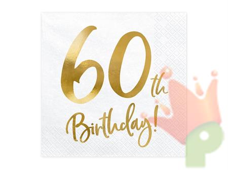 TOVAGLIOLI 33X33 60TH BIRTHDAY ORO 20PZ