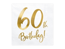 TOVAGLIOLI 33X33 60TH BIRTHDAY ORO 20PZ