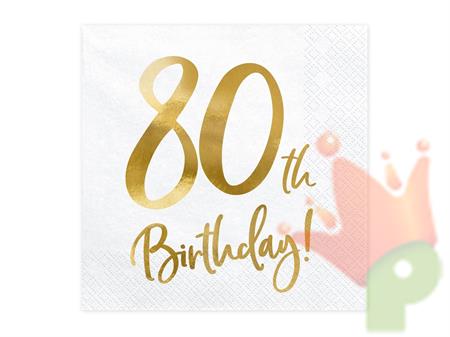 TOVAGLIOLI 33X33 80TH BIRTHDAY ORO 20PZ