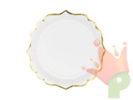 PIATTI 18,5CM BIANCO BORDO ORO 6PZ