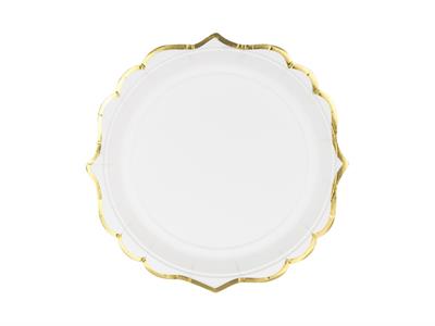 PIATTI 18,5CM BIANCO BORDO ORO 6PZ