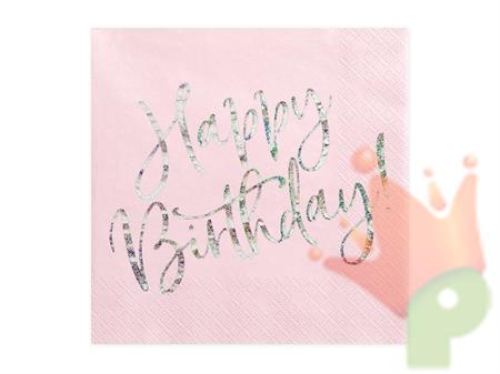 TOVAGLIOLI 33X33 HAPPY BIRTHDAY ROSA 20PZ
