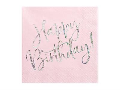 TOVAGLIOLI 33X33 HAPPY BIRTHDAY ROSA 20PZ