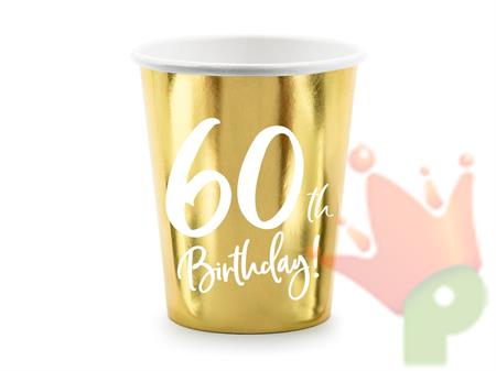 BICCHIERI 220ML 60TH BIRTHDAY ORO 6PZ