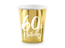 BICCHIERI 220ML 60TH BIRTHDAY ORO 6PZ