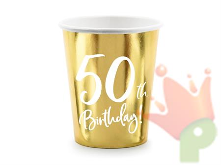 BICCHIERI 220ML 50TH BIRTHDAY ORO 6PZ