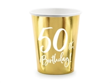 BICCHIERI 220ML 50TH BIRTHDAY ORO 6PZ