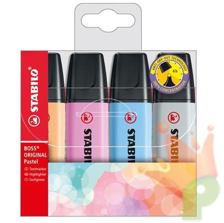 EVIDENZIATORI STABILO BOSS ORIGINAL PASTEL 4PZ