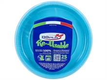 PIATTI PIANI 22CM REUSABLE TURCHESE 25PZ