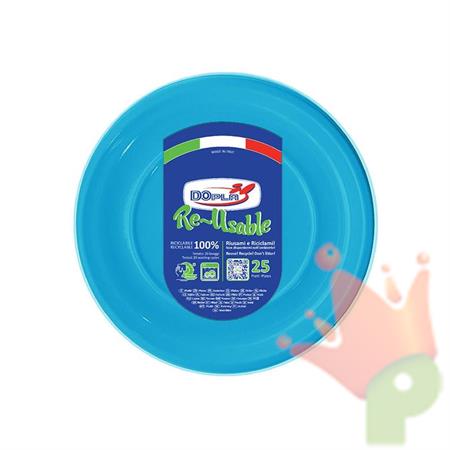 PIATTI FONDI D. 20,5CM REUSABLE TURCHESE 25PZ