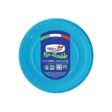 PIATTI FONDI D. 20,5CM REUSABLE TURCHESE 25PZ