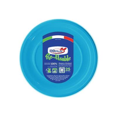 PIATTI FONDI D. 20,5CM REUSABLE TURCHESE 25PZ