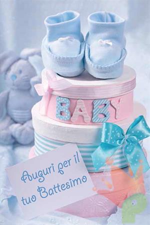BIGLIETTO AUGURI BATTESIMO CELESTE 3997