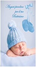 BIGLIETTO AUGURI BATTESIMO CELESTE 7834