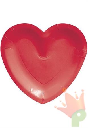 PIATTO 20CM CUORE ROSSO 8PZ