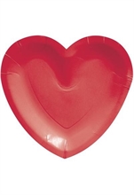 PIATTO 20CM CUORE ROSSO 8PZ