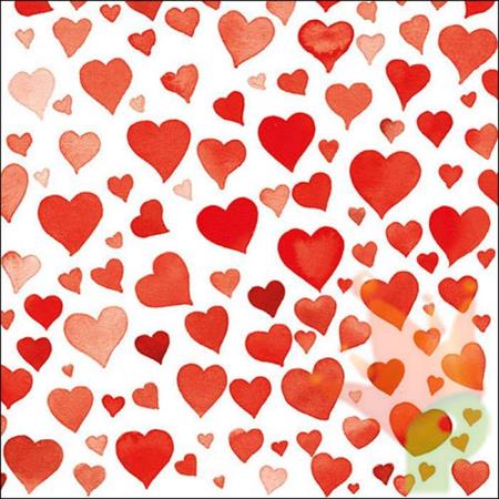 TOVAGLIOLI 33X33 COLOURFUL HEARTS RED 20PZ