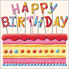 TOVAGLIOLI 33X33 BIRTHDAY CAKE 20PZ