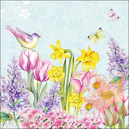 TOVAGLIOLI 33X33 BLOOMING GARDEN TURQUOISE 20PZ