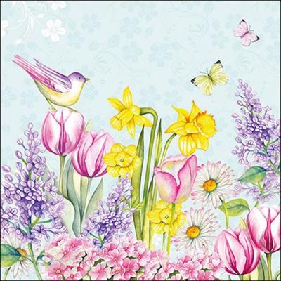 TOVAGLIOLI 33X33 BLOOMING GARDEN TURQUOISE 20PZ