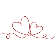 TOVAGLIOLI 33X33 LINE OF LOVE RED 20PZ