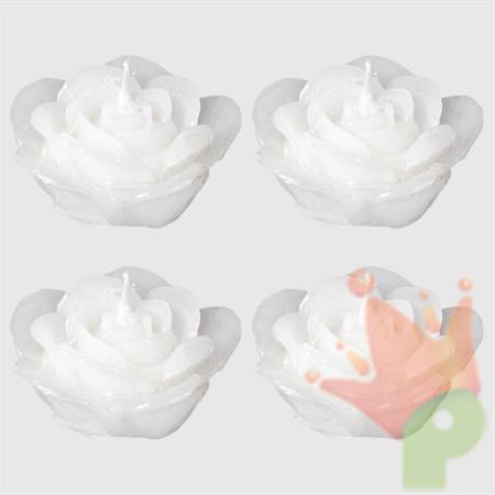 CANDELE ROSE SMALL BIANCHE 7,5CM 4PZ