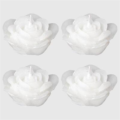 CANDELE ROSE SMALL BIANCHE 7,5CM 4PZ