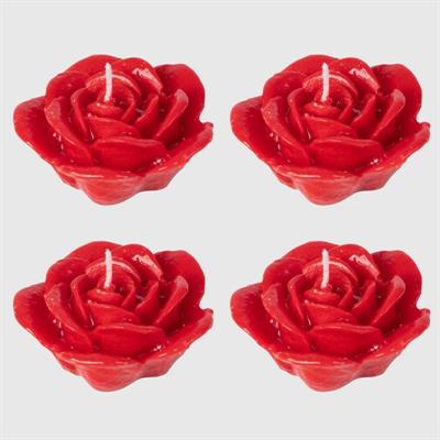 CANDELE ROSE SMALL ROSSE 7,5CM 4PZ