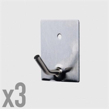 GANCI ADESIVI IN METALLO RETTANGOLARI 3X3,5CM 3PZ