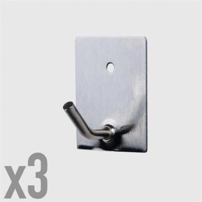 GANCI ADESIVI IN METALLO RETTANGOLARI 3X3,5CM 3PZ