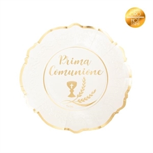 PIATTI 27CM LIBERTY COMUNIONE STAMPA ORO 8PZ