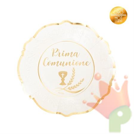 PIATTI 21CM LIBERTY COMUNIONE STAMPA ORO 8PZ
