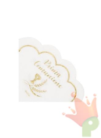 TOVAGLIOLI 33X33 COMUNIONE SMERLO FIORE ORO 16PZ